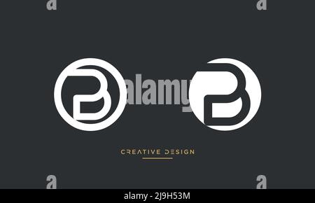 Alphabet Letters OB, BO Abstract Logo Vector Template Stock Vector