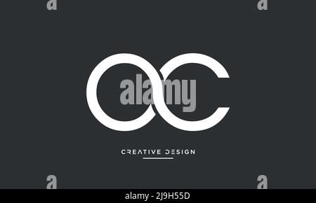 Alphabet Letters OC, CO Abstract Logo Vector Template Stock Vector