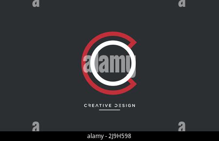 Alphabet Letters OC, CO Abstract Logo Vector Template Stock Vector