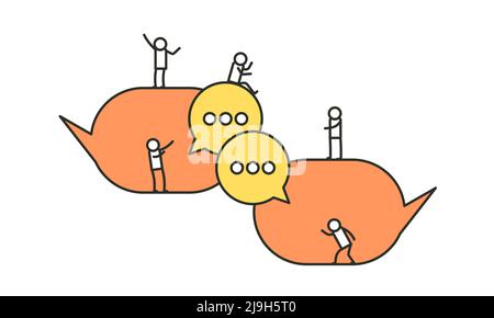 A conversation between two people, a man and a woman. Social media concept vector illustration Stock Vector