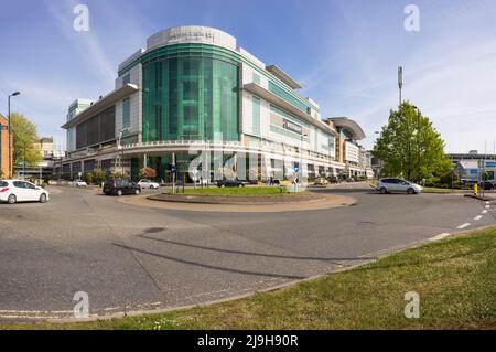 The West Quay shopping centre in Southampton, England seen from Harbour Parade Stock Photo