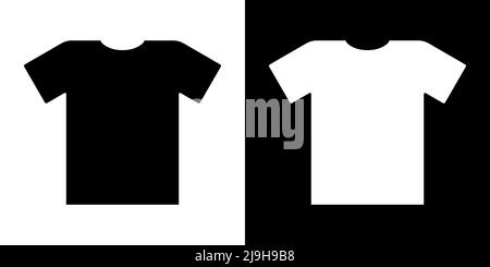 T-shirt icons. Two-tone version on black and white background Stock Vector