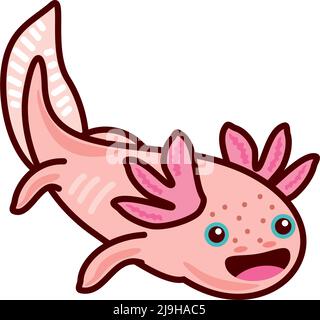 axolotl flat icon Stock Vector