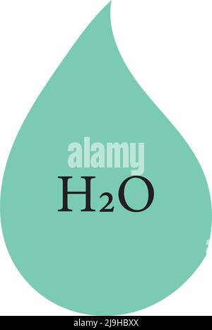 Water drop H2O.Educational content for chemistry and science students.vector illustration. Stock Vector