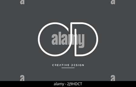 alphabet letter icon logo OD or DO Stock Vector