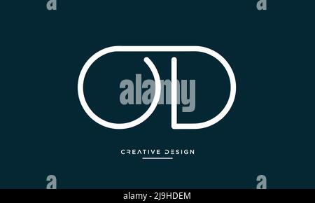 alphabet letter icon logo OD or DO Stock Vector