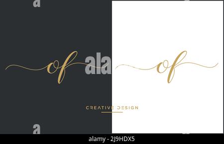Alphabet Letters OF or FO Icon Logo Vector Stock Vector