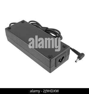 laptop power adapter, laptop spare part, white background Stock Photo