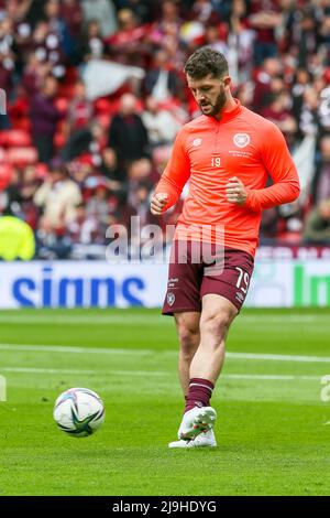 CRAIG HALKETT, playing for Heart of Midlothian, (Hearts) at a warm up and training session at Hampden Park, Glasgow, Scotland Stock Photo