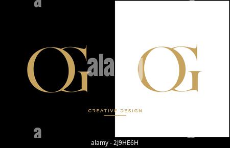 Alphabet Letters OG or GO Icon logo Stock Vector