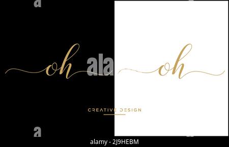 Alphabet Letters OH or HO Icon Logo Vector Stock Vector