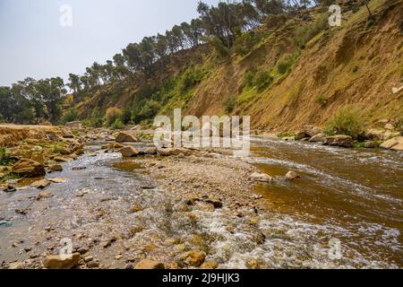 The Zarqa River on the road from Amman to Jerash Stock Photo