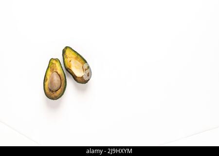 top view rotten mango with worms on a white background Stock Photo - Alamy