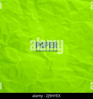 Colorful green crumpled paper texture. Rough grunge old blank. Colored background. Vector illustration Stock Vector