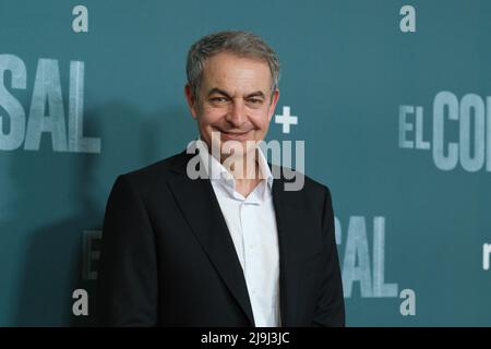 Madrid, Spain. 23rd May, 2022. Former President Jose Luis Rodriguez Zapatero attends the 'El Comensal' premiere at the Paz cinema in Madrid. Credit: SOPA Images Limited/Alamy Live News Stock Photo