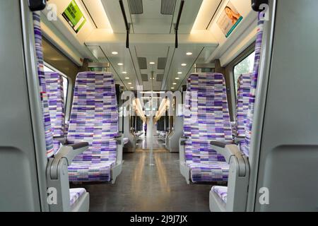 London, UK 23rd May 2022: After The Crossrail project have successfully completed the final stage of testing the line this week, much-delayed Elizabeth line is to open to paying customers between Paddington and Abbey Wood  on Tuesday 24th May 2022 , the week prior to the Queen’s jubilee celebrations. Credit: glosszoom/Alamy Live News Stock Photo