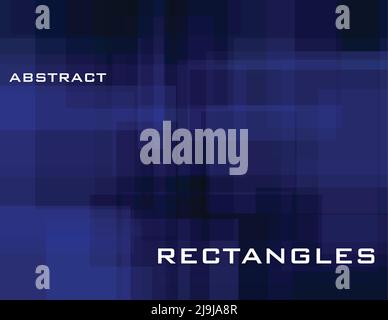 Abstract ultramarine geometric background with rectangles. Simple dark blue vector graphic pattern Stock Vector