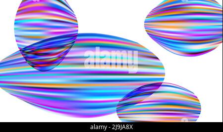 Color dreams. Abstract colorful hallucinations. Vector illustration with bright neon colour shapes on white background Stock Vector