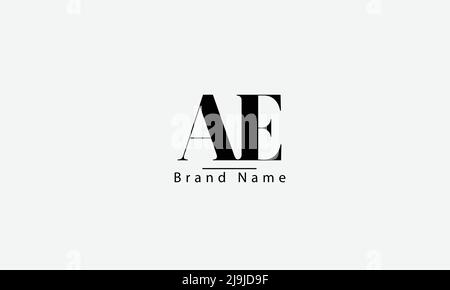 Alphabet letters Initials Monogram logo AE EA A E Stock Vector