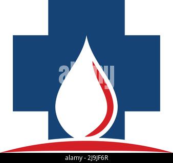 blood medical health logo Icon Illustration Brand Identity Stock Vector