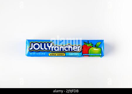 Pack of Jolly rancher hard candy with fruit flavor. Stock Photo