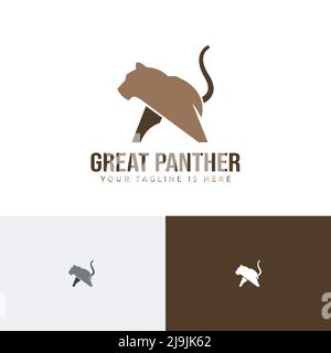 Great Panther Tiger Jaguar Jungle Wildlife Animal Logo Stock Vector
