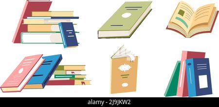 Pile of books and folders, reports and textbooks Stock Vector