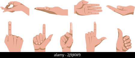 Hand gestures, take or give, thumb up, vector Stock Vector