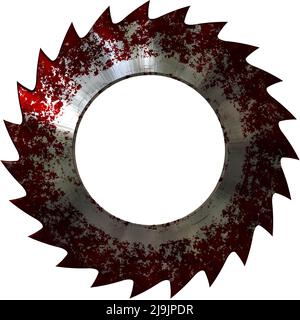 saw blade with blood Stock Photo