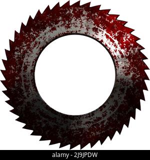 saw blade with blood Stock Photo