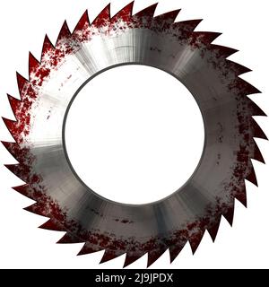 saw blade with blood Stock Photo