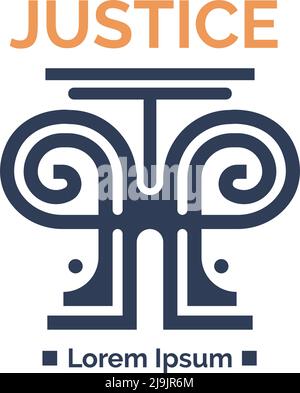 Justice and legislation, logotype of school vector Stock Vector
