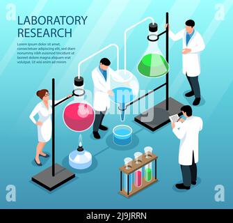 Isometric pharmaceutic laboratory research scientists composition with ...