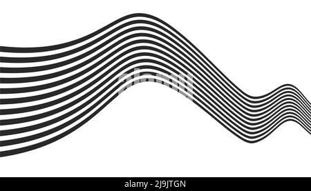 Bend lines background. Wave bending illustration. Abstract optical illusion vector backdrop Stock Vector