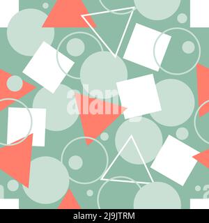 Seamless pattern with geometric memphis shapes Stock Vector