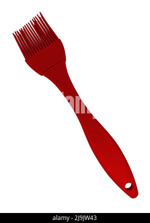Brush for greasing the pan with oil. Grease brush on white isolated background. Clipping Path included. Stock Photo