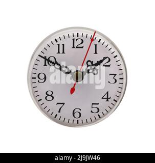 Office clock isolated on white. Clipping Path included. Stock Photo