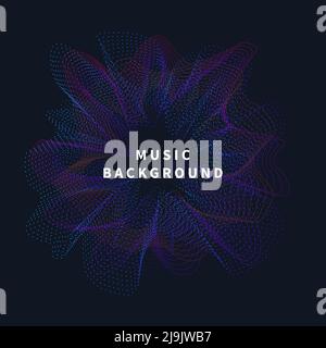 Music abstract wavy poster Stock Vector