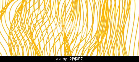 Pasta abstract background with yellow lines, pasta geometric pattern, noodle texture, vector illustration Stock Vector