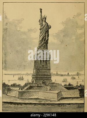 Statue of Liberty 1889 From the guidebook '  Illustrated New York city and surroundings. A descriptive guide to places of interest ' by Charles W Hobbs, Publication date 1889  Publisher New York, C.W. Hobbs & co. Stock Photo