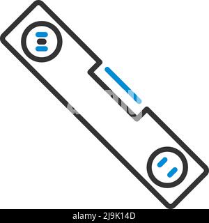 Icon Of Construction Level. Editable Bold Outline With Color Fill Design. Vector Illustration. Stock Vector