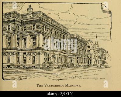 The Vanderbilt Mansions 1889 From the guidebook '  Illustrated New York city and surroundings. A descriptive guide to places of interest ' by Charles W Hobbs, Publication date 1889  Publisher New York, C.W. Hobbs & co. Stock Photo