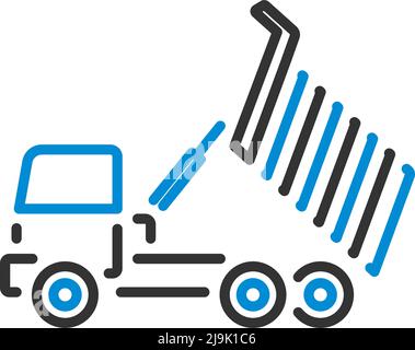 Icon Of Tipper. Editable Bold Outline With Color Fill Design. Vector Illustration. Stock Vector