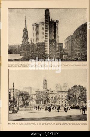 Telephone and Telegraph Building (on Broadway); City Hall 1916 from the book ' New York illustrated ' Publication date 1916 Publisher New York : Success Postal Card Co. Stock Photo