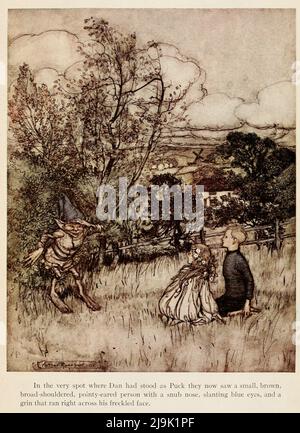 FAIRY TALES - Puck with fairy - illustration by Arthur Rackham to the ...