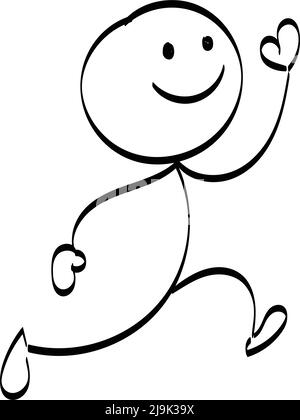 Hand drawing funny Stickman design for print or use as poster, card, flyer  or T Shirt Stock Vector Image & Art - Alamy