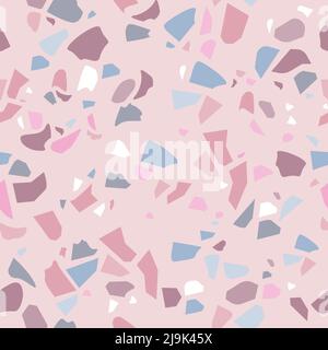 Terrazzo light stone pattern background Stock Vector