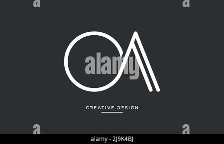 Alphabet Letters OA, AO Abstract Logo Monogram Stock Vector