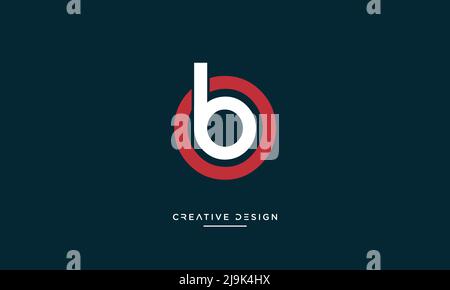 Alphabet Letters OB, BO Abstract Logo Vector Template Stock Vector