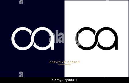 Alphabet Letters OA, AO Abstract Logo Monogram Stock Vector